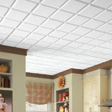 Armstrong Ceilings Cascade 24-in x 24-in Drop Acoustic Panel Ceiling Tiles, White, 12-Pack, 15/16-in Tegular Edge