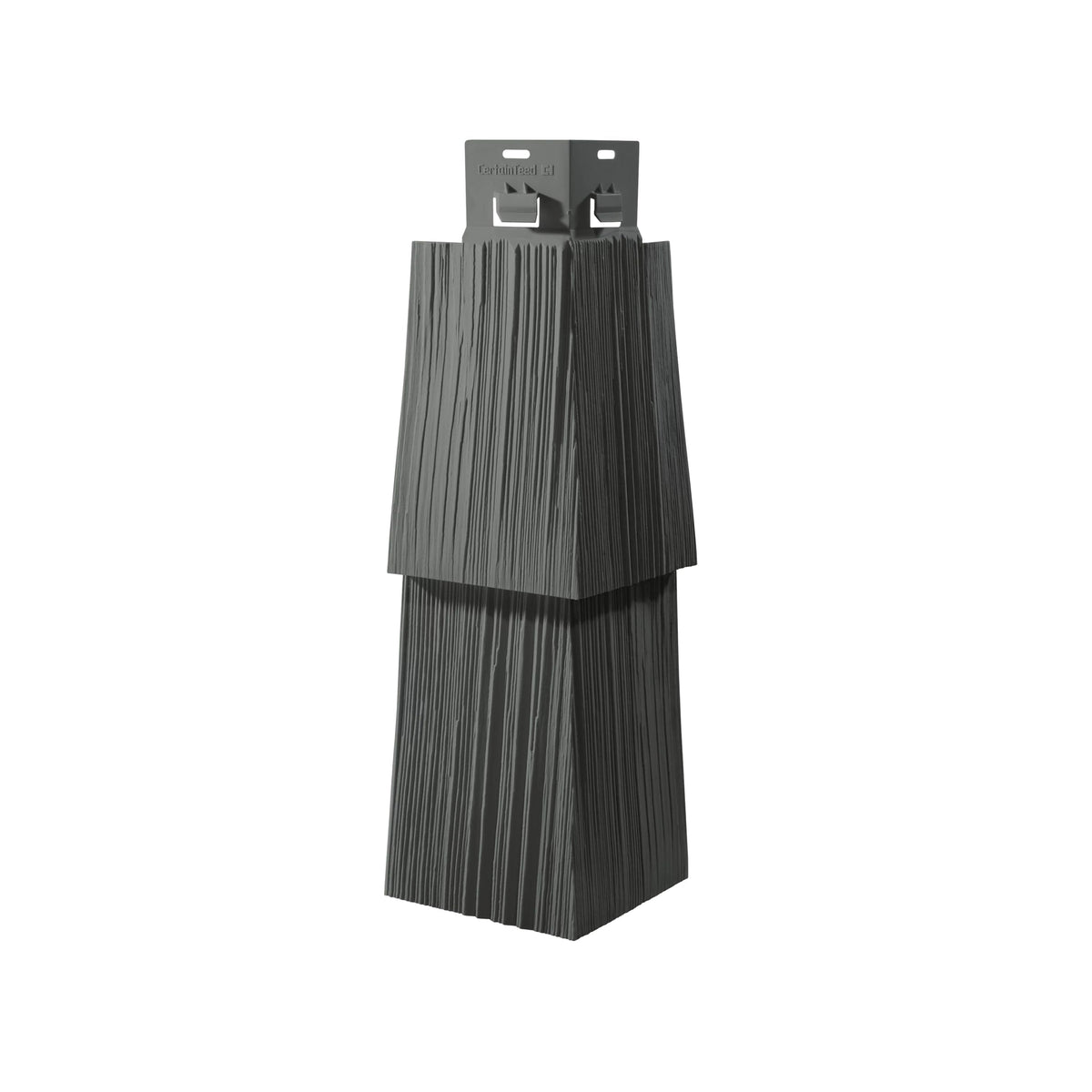 CertainTeed Cedar Impressions D7 Straight Edge Rough Split Mitered Corners Charcoal Gray