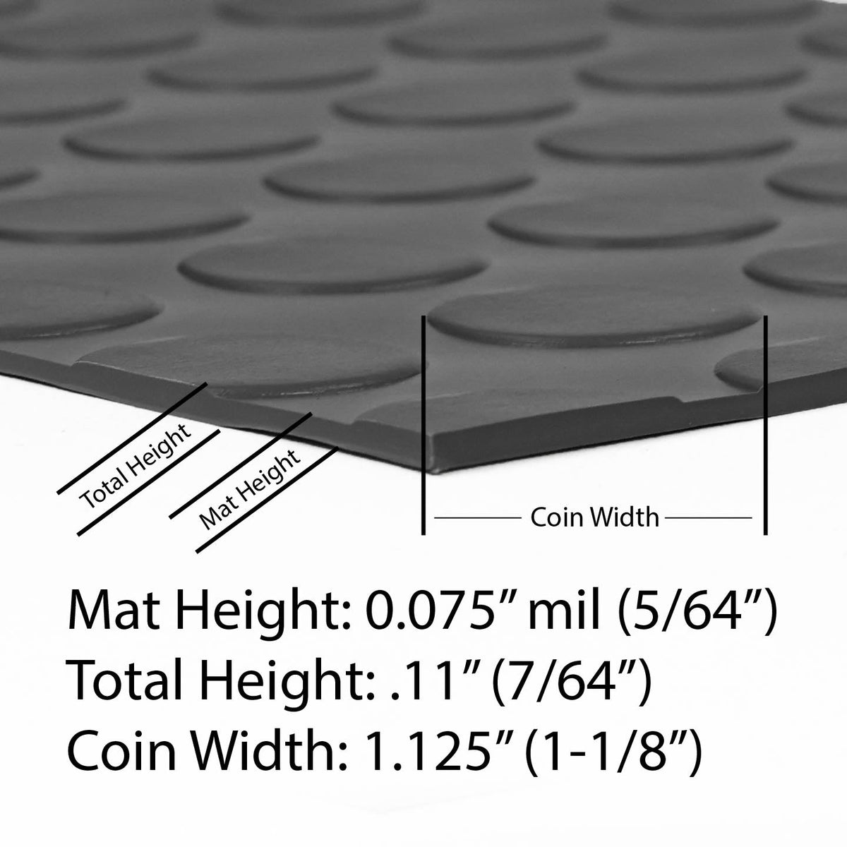 G-Floor Coin 5 ft. x 10 ft. Slate Grey Commercial Grade Vinyl Garage Flooring Cover and Protector