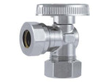 SharkBite Brass Compression Angle Stop Valve, 1/2-in Comp (5/8-in OD) x 3/8-in OD Comp, Quarter-Turn