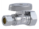SharkBite Brass Compression Straight Stop, 3/8-in OD Compression x 3/8-in OD Compression, Quarter-Turn