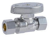 SharkBite Brass 3/8-in OD Female Compression x 3/8-in OD Compression Quarter-Turn Straight Stop Valve