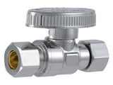 SharkBite Brass Compression Straight Stop, 1/2-in Comp (5/8-in OD) x 3/8-in OD Comp, Quarter-Turn