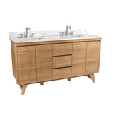 Avanity Coventry 60-in Natural Teak Double-Sink Bathroom Vanity Cabinet