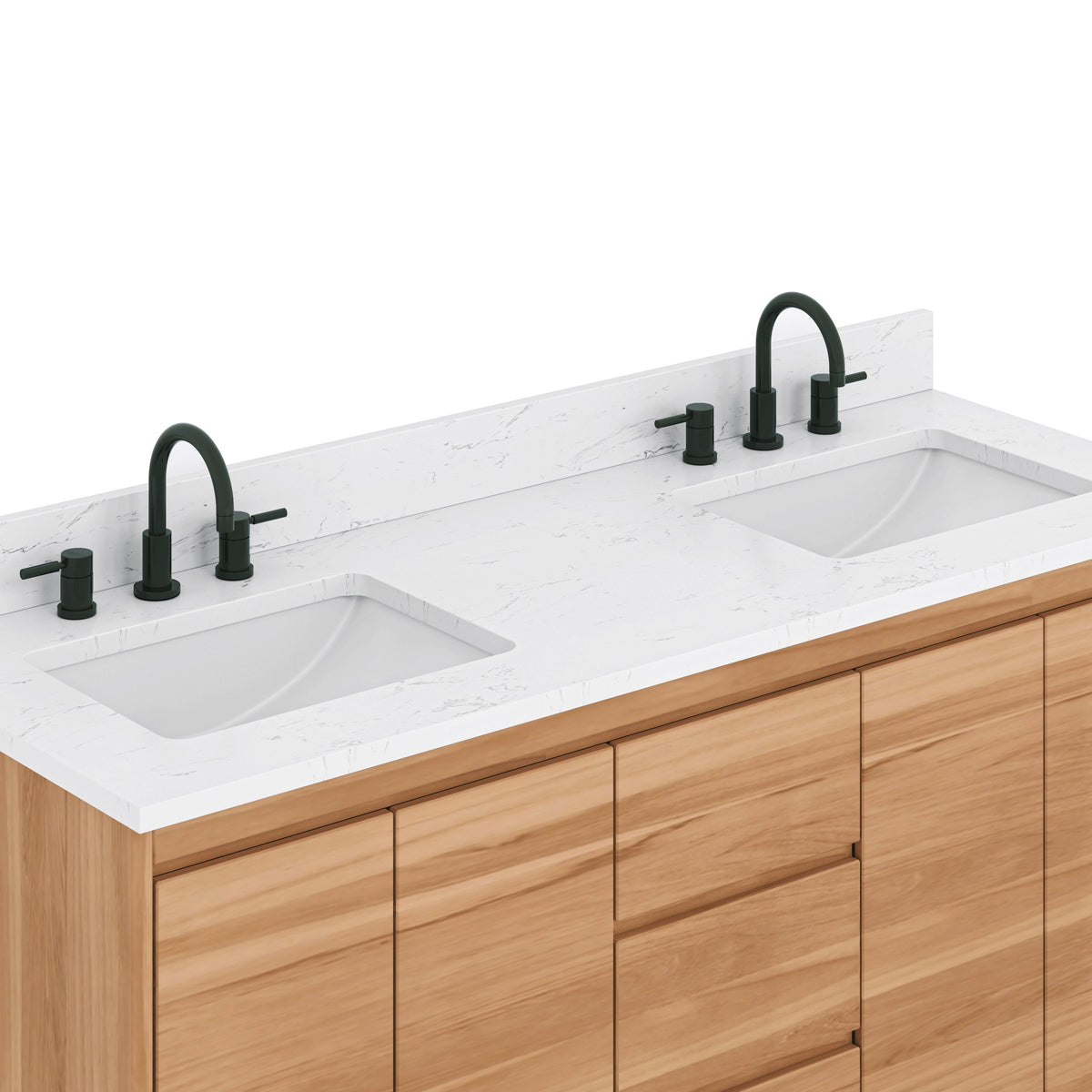 Avanity Coventry 60-in Natural Teak Double-Sink Bathroom Vanity Cabinet