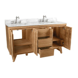 Avanity Coventry 60-in Natural Teak Double-Sink Bathroom Vanity Cabinet