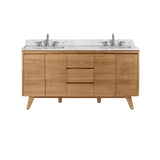 Avanity Coventry 60-in Natural Teak Double-Sink Bathroom Vanity Cabinet