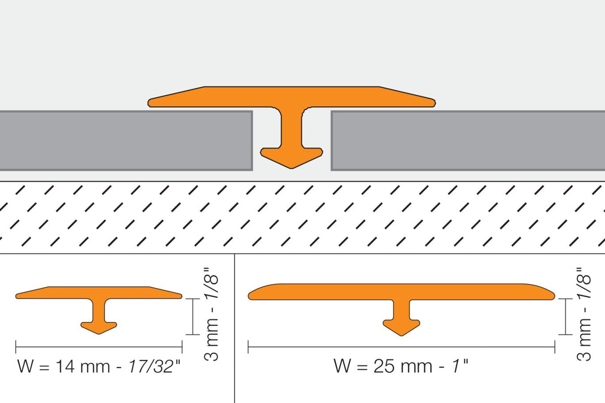 Schluter Systems VINPRO-T Brushed Nickel 1-in T x 1-in W x 98.5-in L Anodized Aluminum Floor T-Moulding