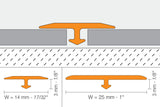 Schluter Systems VINPRO-T Brushed Chrome 1-in T x 1-in W x 98.5-in L Anodized Aluminum Floor T-Moulding