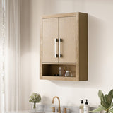 Vanity Art 24 in. W x 8 in. D x 33 in. H Bathroom Storage Wall Cabinet in Natural Oak (Golden Brushed)