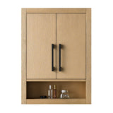 Vanity Art 24 in. W x 8 in. D x 33 in. H Bathroom Storage Wall Cabinet in Natural Oak (Golden Brushed)