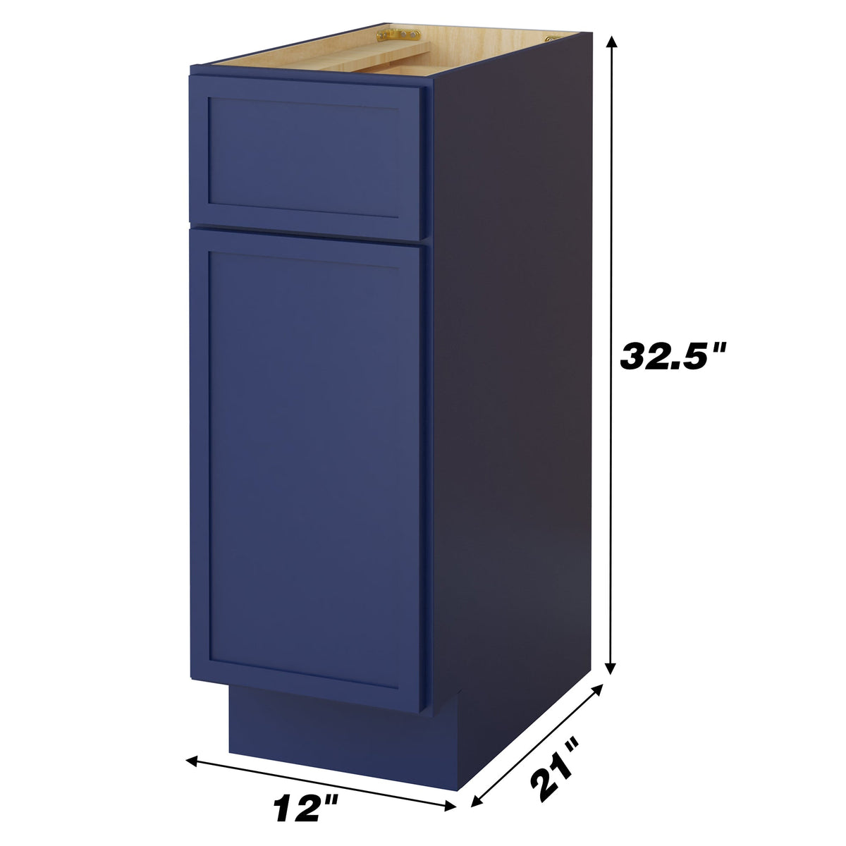 Vanity Art 12 in. W x 21 in. D x 32.5 in. H 3-Drawer Bath Vanity Cabinet Only in Blue