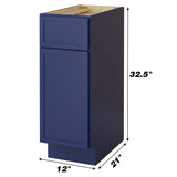 Vanity Art 12 in. W x 21 in. D x 32.5 in. H 3-Drawers Bath Vanity Cabinet Only in Brown