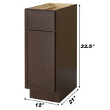 Vanity Art 12 in. W x 21 in. D x 32.5 in. H 3-Drawer Bath Vanity Cabinet Only in Blue