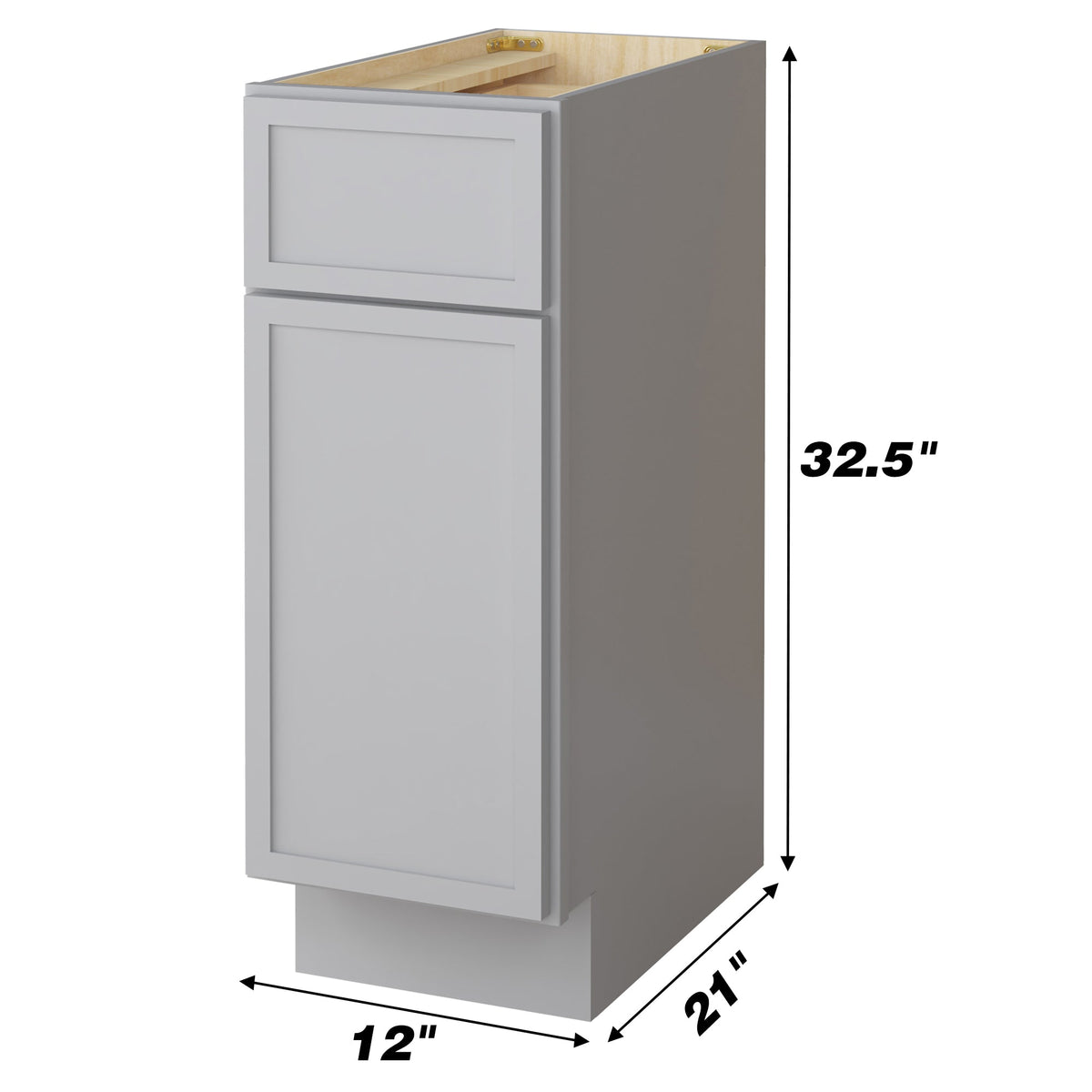 Vanity Art 12 in. W x 21 in. D x 32.5 in. H 3-Drawers Bath Vanity Cabinet Only in Brown