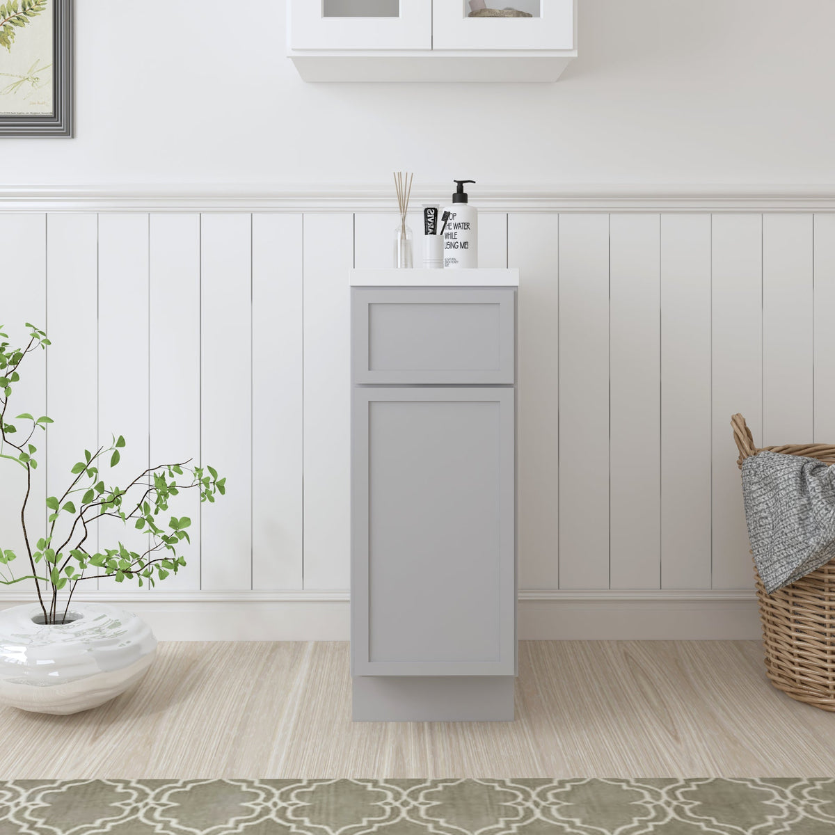 Vanity Art 12 in. W x 21 in. D x 32.5 in. H 3-Drawer Bath Vanity Cabinet Only in Blue