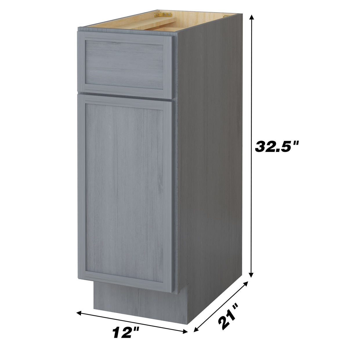 Vanity Art 12 in. W x 21 in. D x 32.5 in. H 3-Drawers Bath Vanity Cabinet Only in Brown