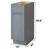 Vanity Art 12 in. W x 21 in. D x 32.5 in. H 3-Drawer Bath Vanity Cabinet Only in Blue