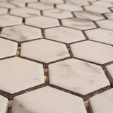 Calacatta Gem 10-in x 11-in Matte Ceramic Hexagon Marble Look Floor and Wall Tile (0.83-sq. ft/ Piece)