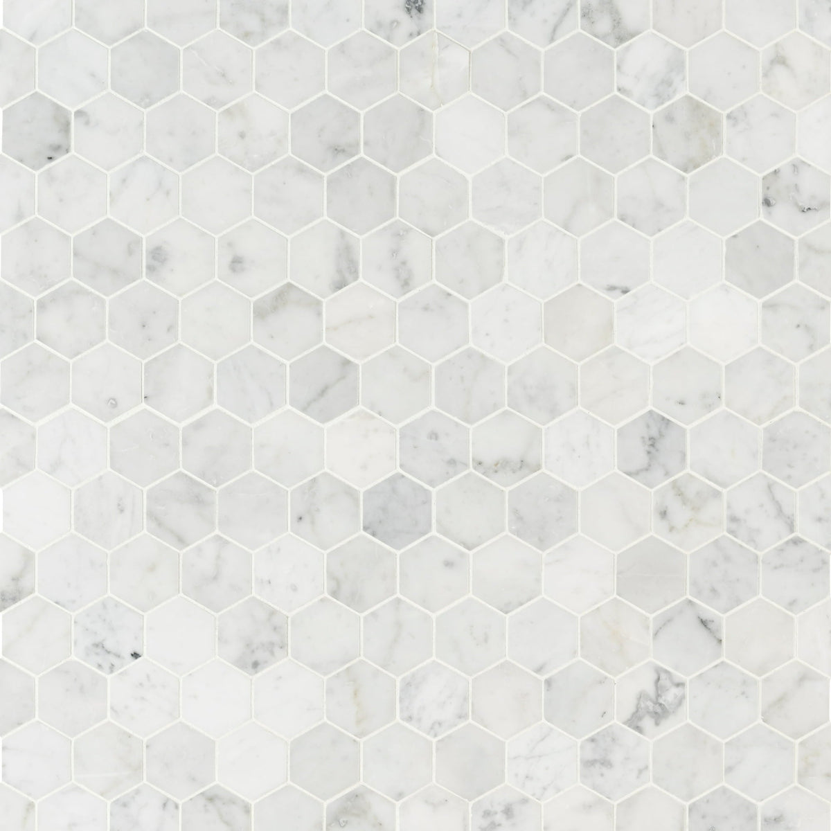 Carrara White Hexagon 12 in. x 12 in. x 8mm Honed Marble Mesh-Mounted Mosaic Tile (9.8 sq. ft./Case)