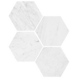Carrara 10" Hexagon Honed Marble Tile