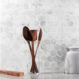 Carrara 2" Hexagon Polished Marble Mosaic Tile