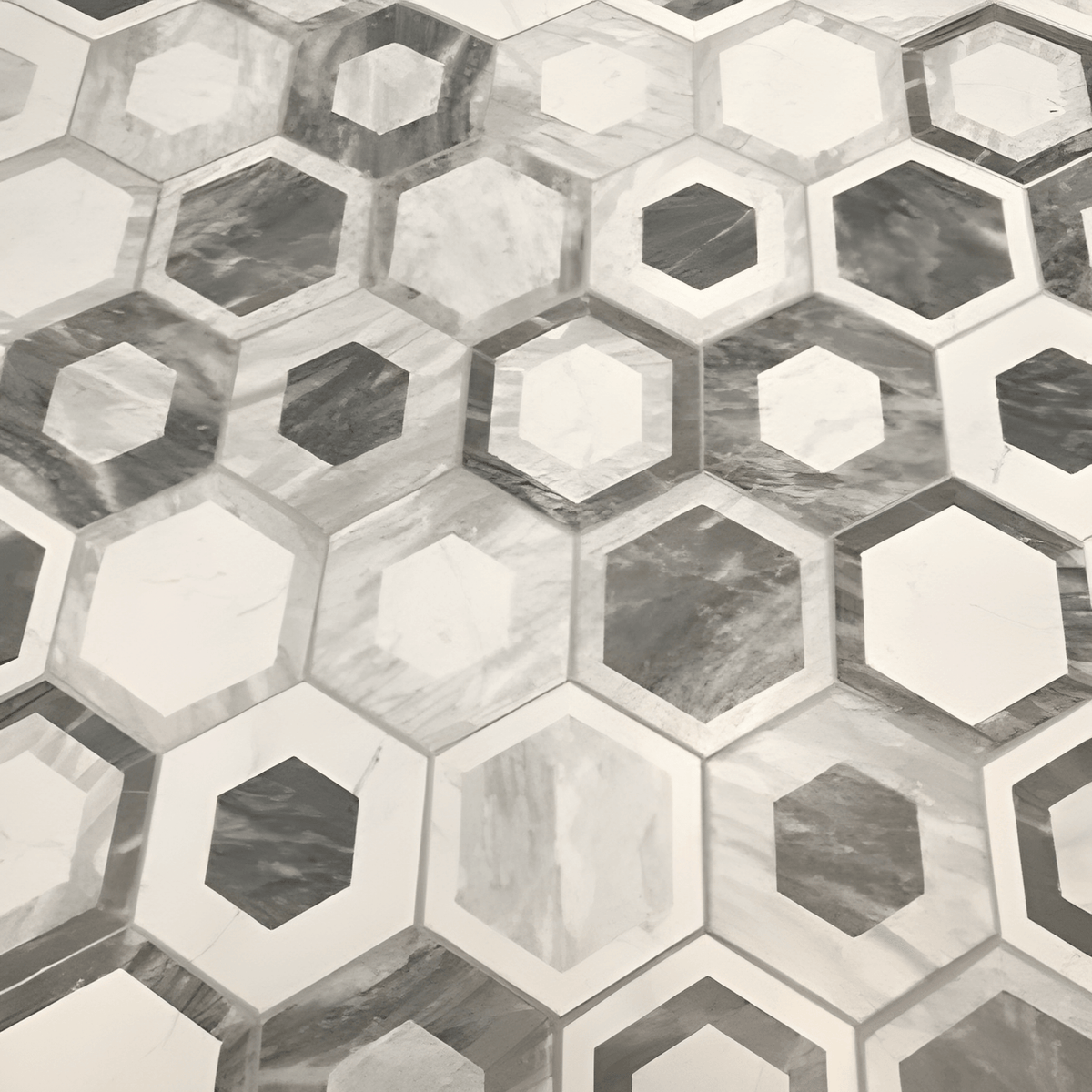 Classico Carrara Hexagon 7 in. x 8 in. Porcelain Floor and Wall Tile (7.5 sq. ft./Case)
