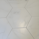 Classico Carrara Hexagon 7 in. x 8 in. Porcelain Floor and Wall Tile (7.5 sq. ft./Case) - Super Arbor