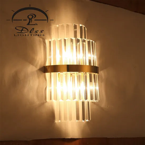 DLSS Lighting Creative Crystal Deluxe Wall Lamp for Villa Bedside Hotel Wall Lamp