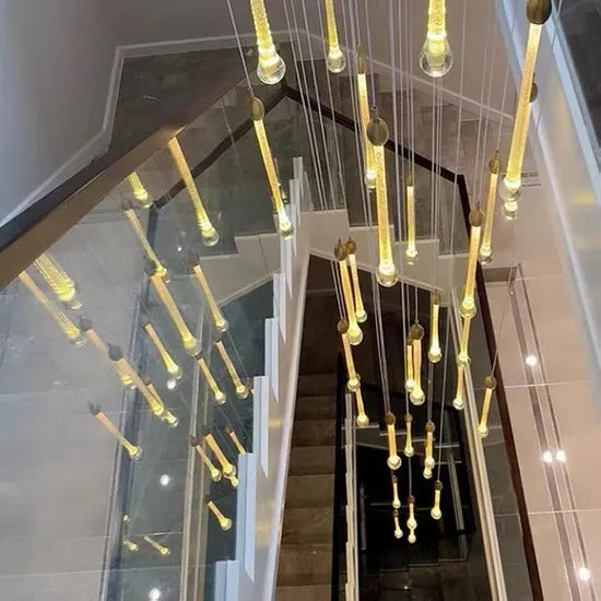 DLSS Lighting Crystal Big Chandelier Lamp Luminaire LED Pendant Lamp