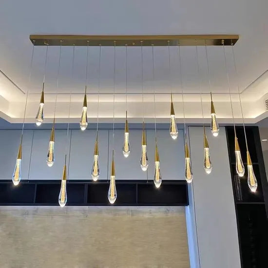 Dlsslighting Crystal LED Simple Hotel Stairway Chandelier