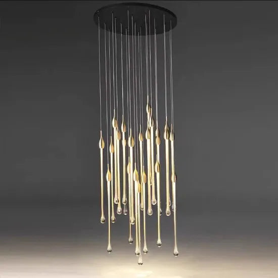 Dlsslighting Crystal LED Simple Hotel Stairway Chandelier