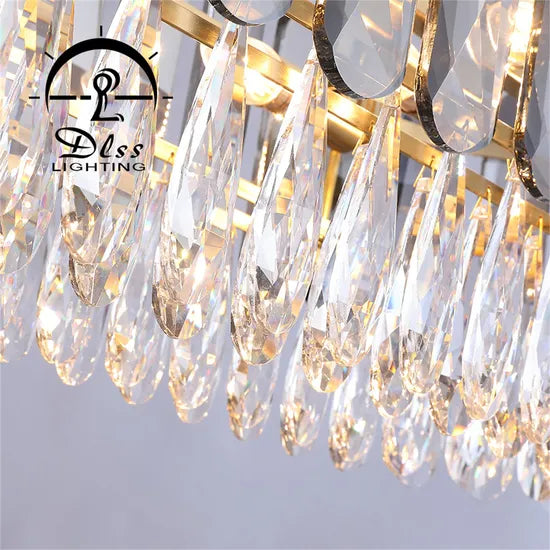 DLSS Lighting Crystal Restaurant Living Room Oval Pendant Lamp