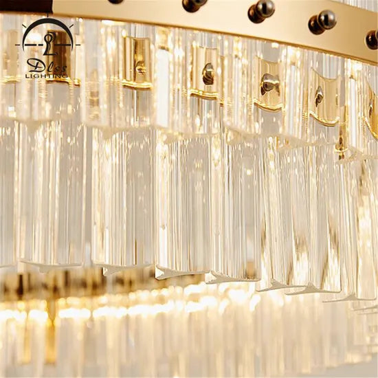 DLSS Lighting Crystal Ring Decorative Hotel Pendant Chandelier Light