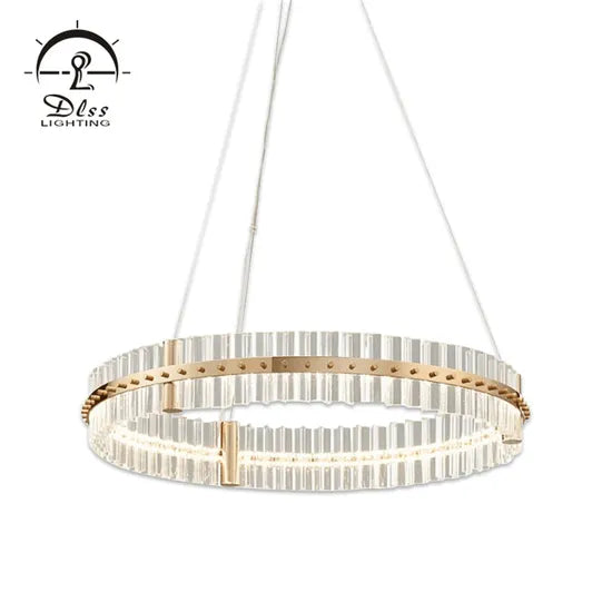 DLSS Lighting Crystal Ring Decorative Hotel Pendant Chandelier Light