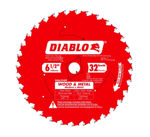 Diablo Carbide Saw Blade for Wood & Metal 6-1/2" 32 Teeth