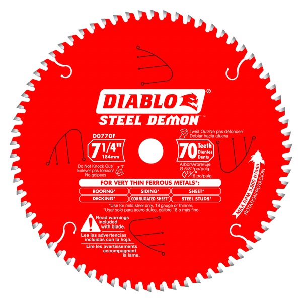 Diablo Steel Demon Carbide-Tipped Blade 7-1/4" 70 Teeth