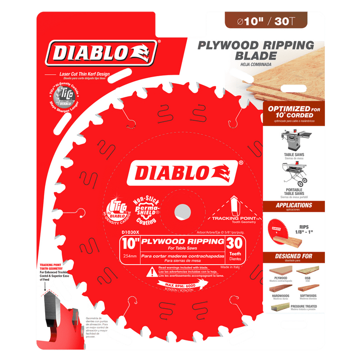 Diablo Plywood Rip Circular Saw Blade for Ripping 10" 30 Teeth