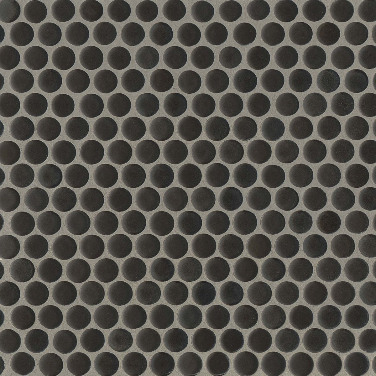 Bedrosians 360 Charcoal 12-in x 12-in Matte Penny Round Mosaic Floor & Wall Tile, 3/4-in Rounds (1-sq ft Sheet)