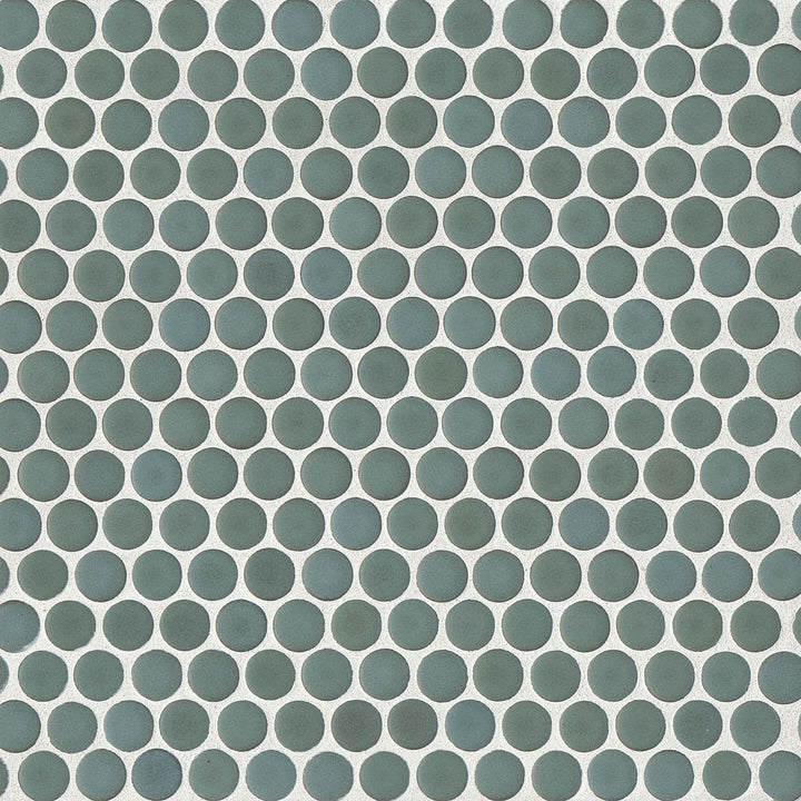 Bedrosians 360 Silver Sage 12-in x 12-in Matte Porcelain Penny Round Floor and Wall Tile (1-sq. ft/ Piece)