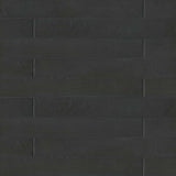 Bedrosians Allora Solid Black 3-in x 24-in Matte Porcelain Patterned Floor and Wall Tile (10.66-sq. ft/ Carton)