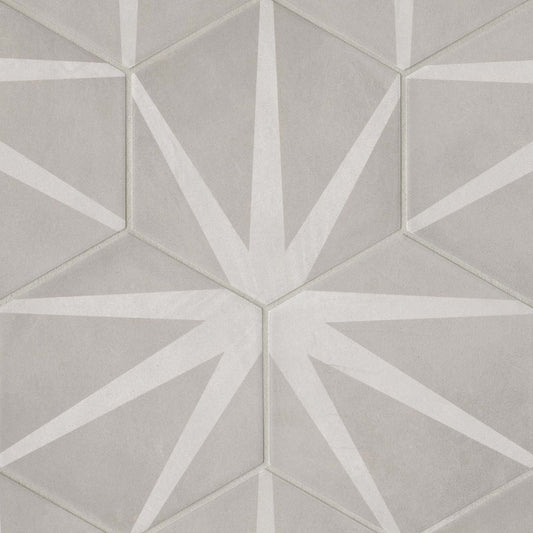 Allora 8.5" x 10" Hexagon Porcelain Decorative Tile in Stella (12.67 SqFt/Ctn)