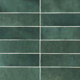Bedrosians Cloe 2.5" x 8" Glossy Ceramic Wall Tile in Green, 10.64 sq. ft. per Carton
