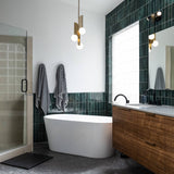 Bedrosians Cloe 2.5" x 8" Glossy Ceramic Wall Tile in Green, 10.64 sq. ft. per Carton