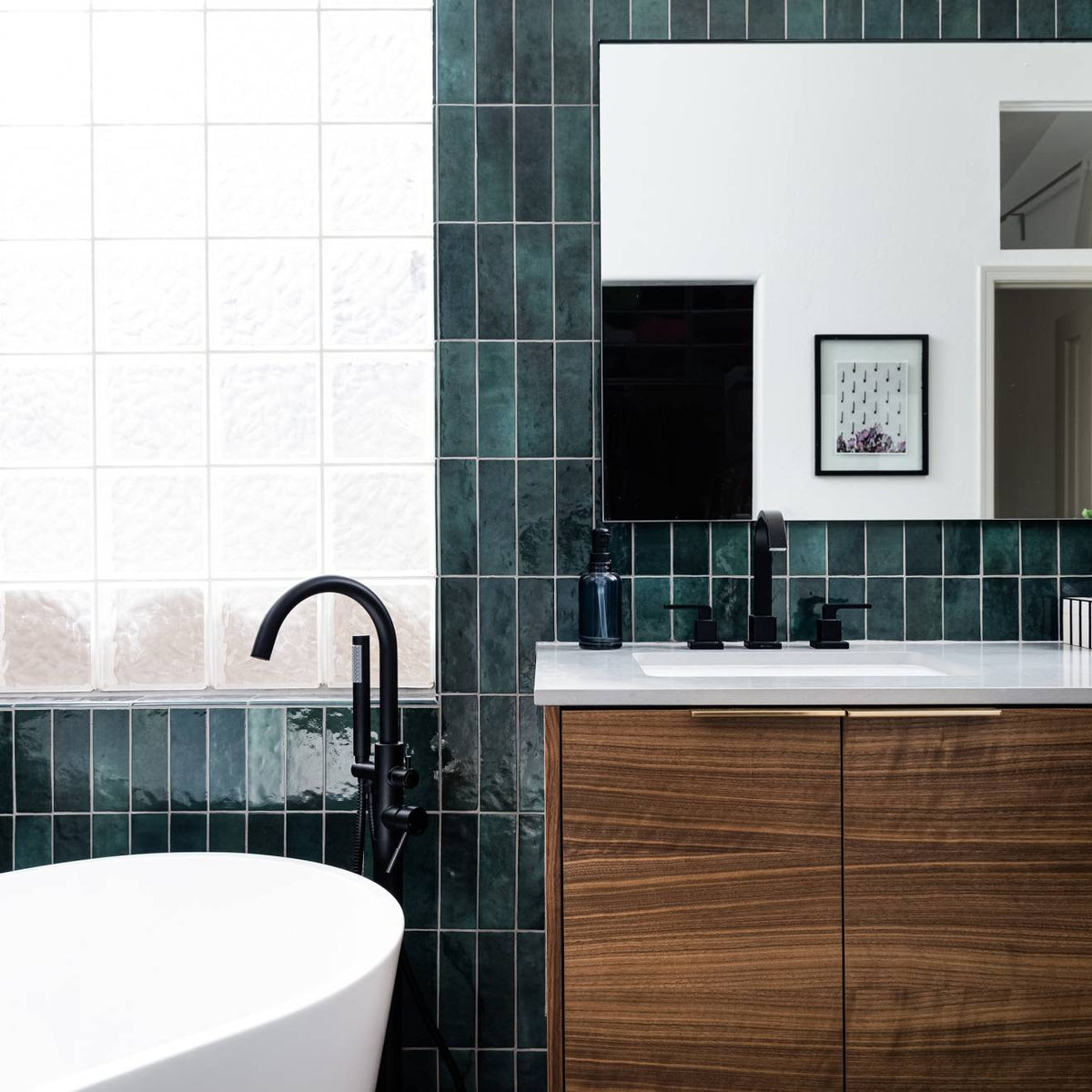 Bedrosians Cloe 2.5" x 8" Glossy Ceramic Wall Tile in Green, 10.64 sq. ft. per Carton
