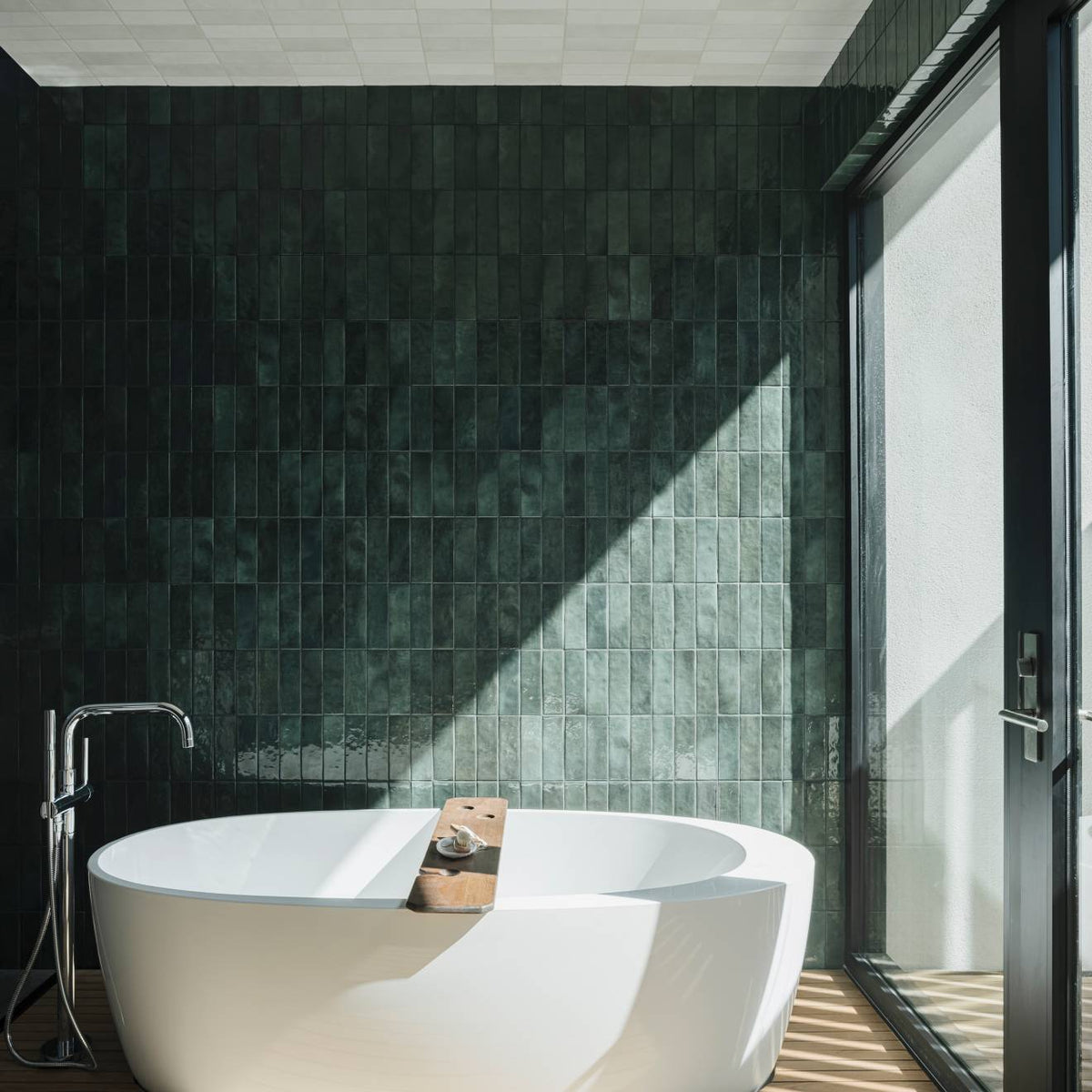 Cloe Rectangle Glossy Green 2 in. x 8 in. Ceramic Wall Tile (10.64 sq. ft./Case)
