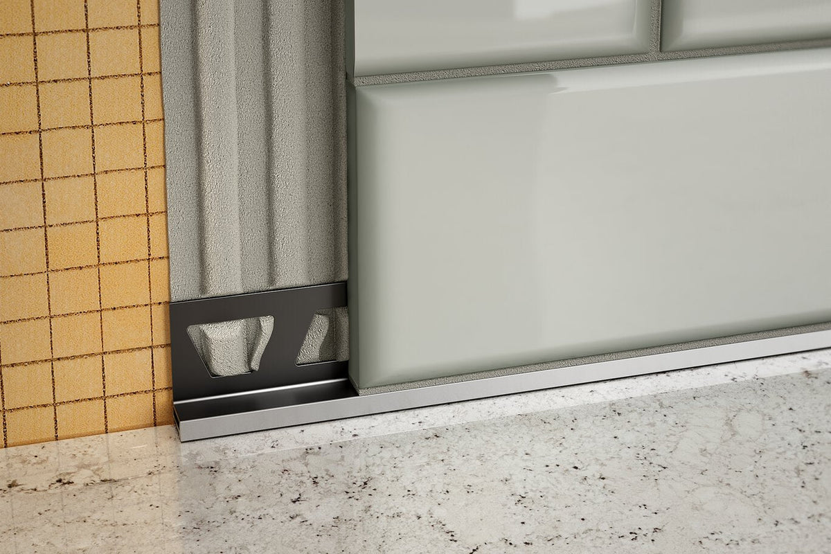 Schluter Systems DILEX-BWA 0.188-in W x 98.5-in L Dark Anthracite PVC Tile Edge Trim