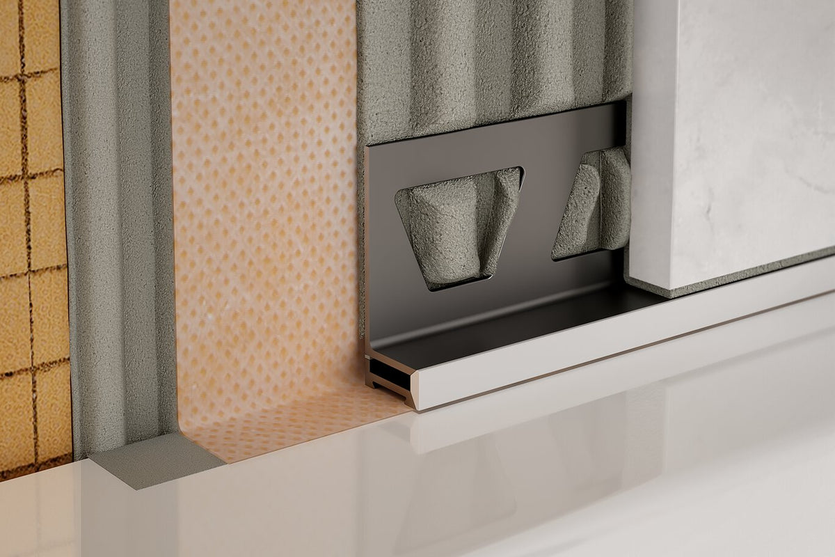 Schluter Systems DILEX-BWA 0.188-in W x 98.5-in L Dark Anthracite PVC Tile Edge Trim