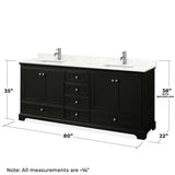Wyndham Collection Deborah 80-in Dark Espresso Bathroom Vanity Cabinet