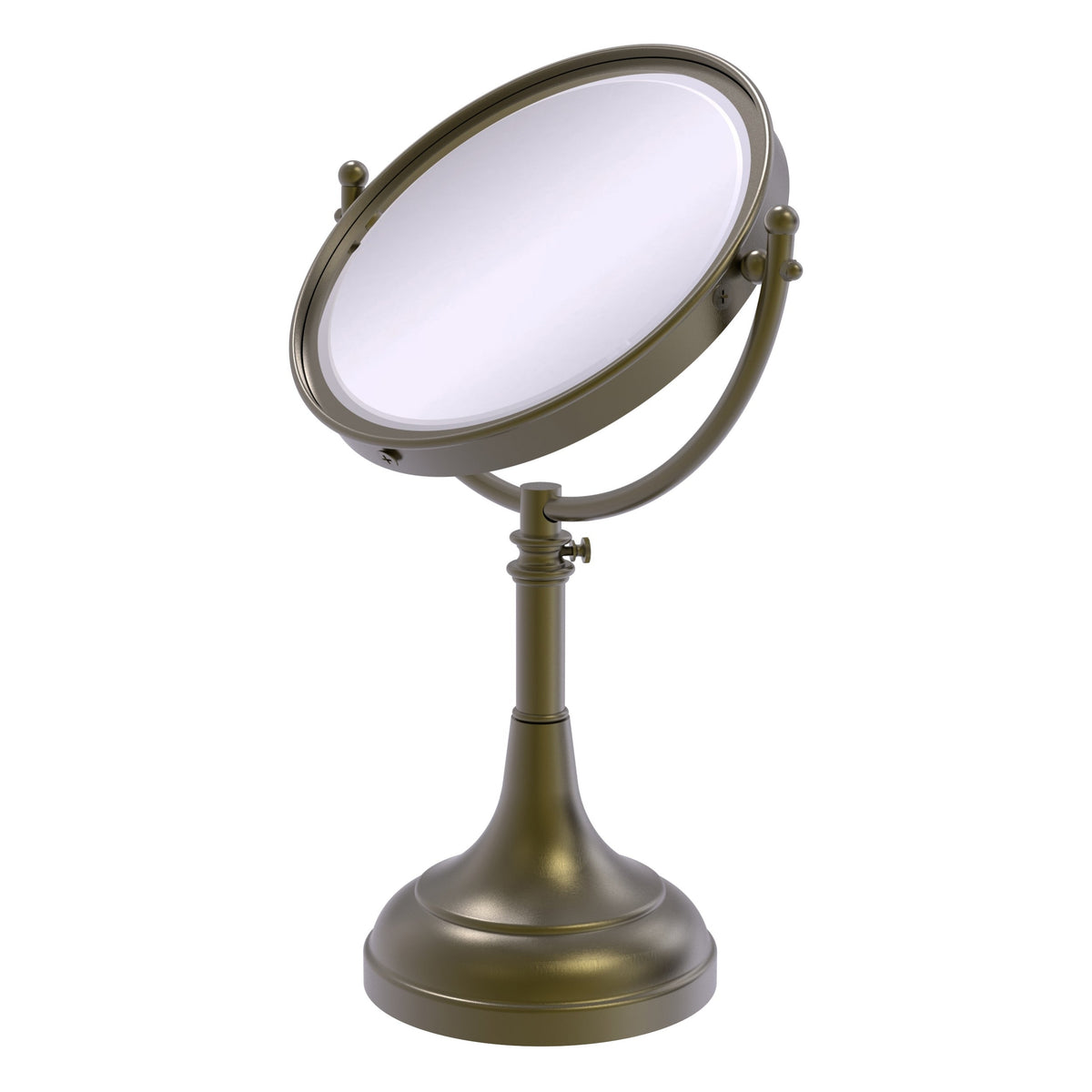 Allied Brass 8-in x 23.5-in Matte Black Double-Sided Magnifying Countertop Vanity Mirror